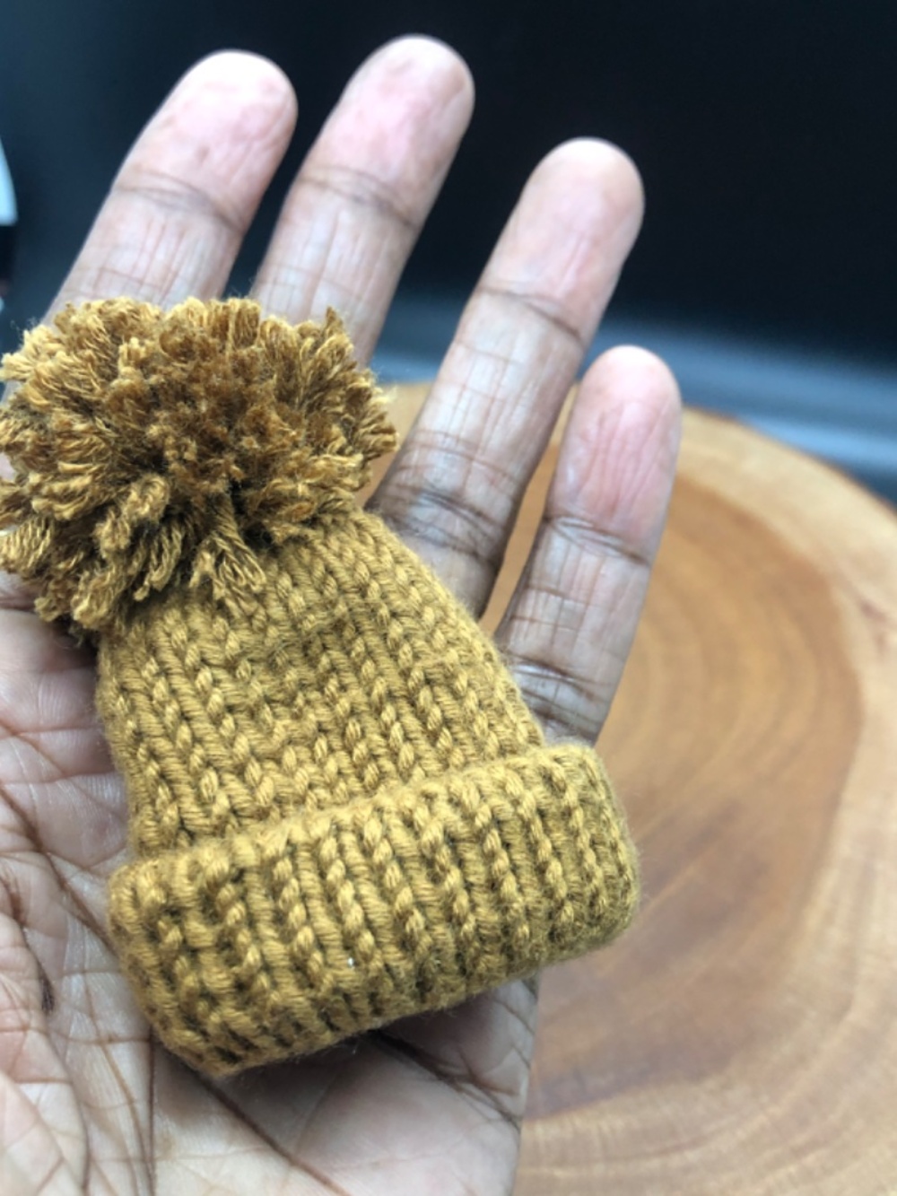Handmade Mini Hat Beanie with Pom-Pom Purse Charm | Tree Ornament | Gift Topper